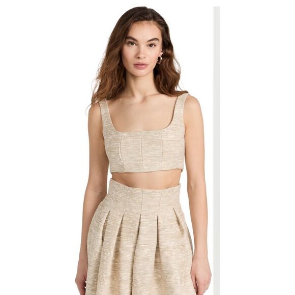Maylé Vásquez Mar Crop Top in Raw Silk NWT Size Large - Picture 1 of 9